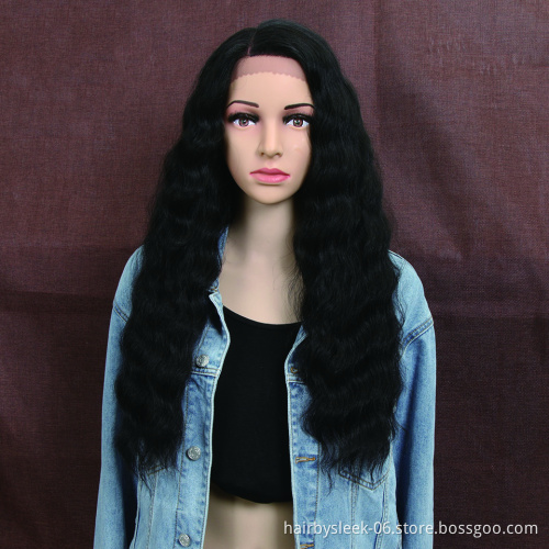 MAGIC 13X4 Noble Lace Front Wigs Wholesale Heat Resistant Water Wave With Bang Long Wigs Ombre Blonde Synthetic Lace Frontal Wig
